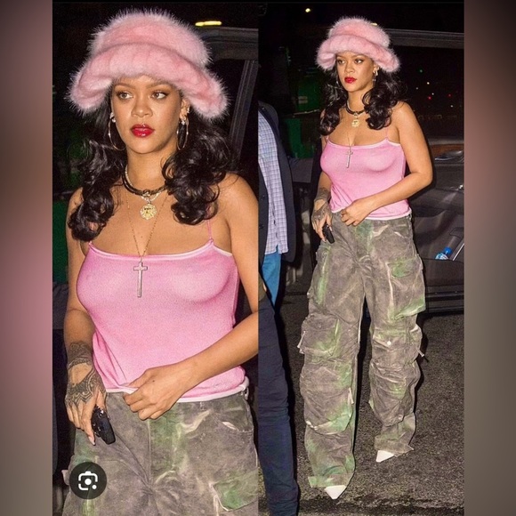 Y2K Guess low rise green Cargo pants size 0 with the bow - Picture 2 of 13